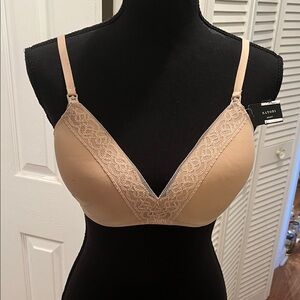 Natori Women's Beige Lace Accent Maternity Bra